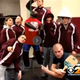 Phillipsburg High School wrestling team with black dummy hanging by its neck
WCBS2 screenshot